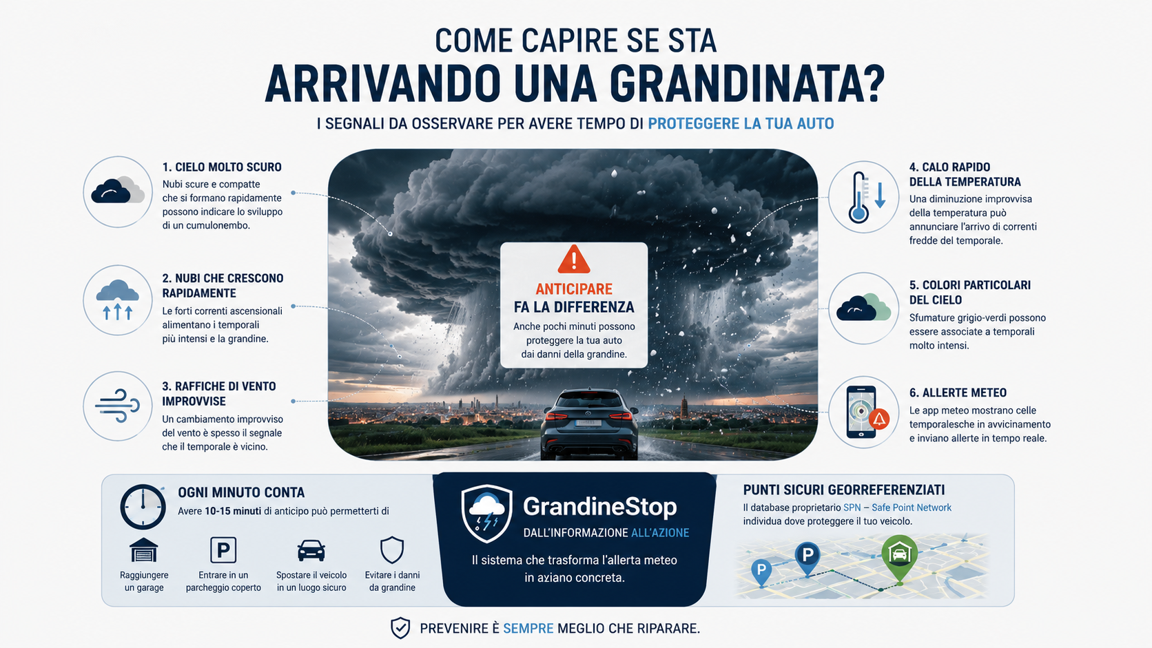 Come capire se sta arrivando una grandinata?