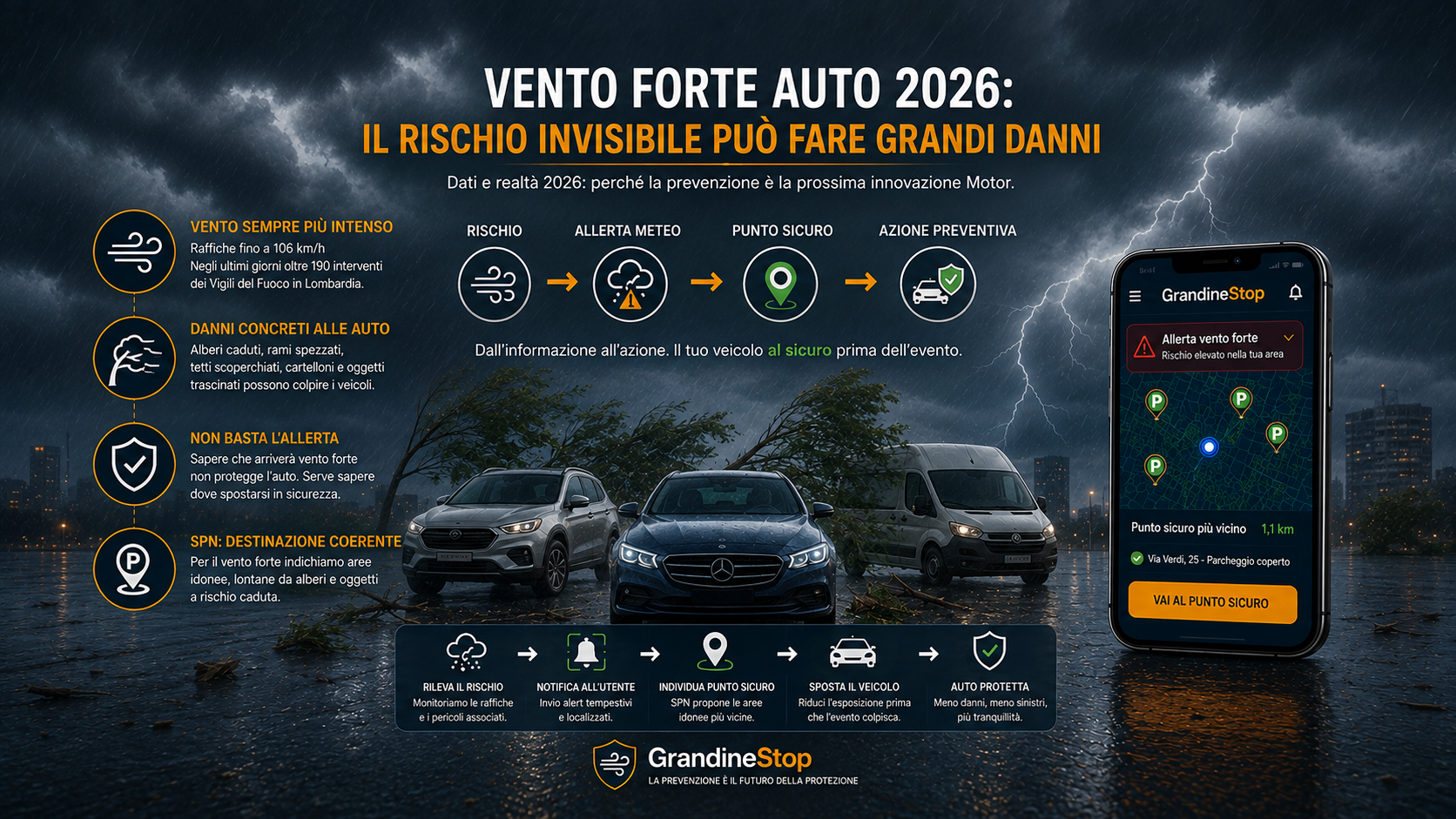 Vento forte e auto: quando spostare il veicolo può diventare prevenzione