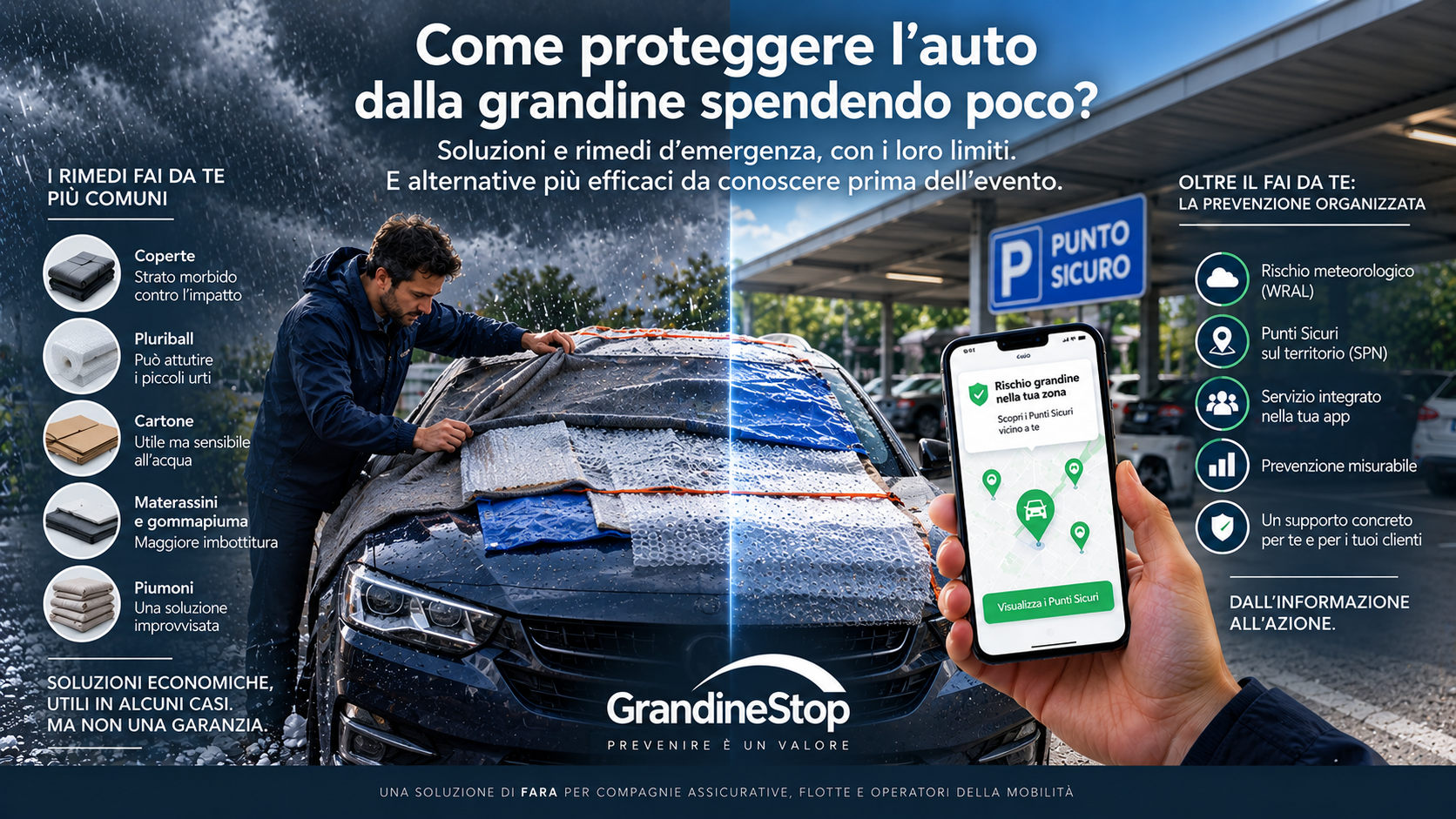 Come proteggere l’auto dalla grandine spendendo poco: soluzioni e rimedi d’emergenza