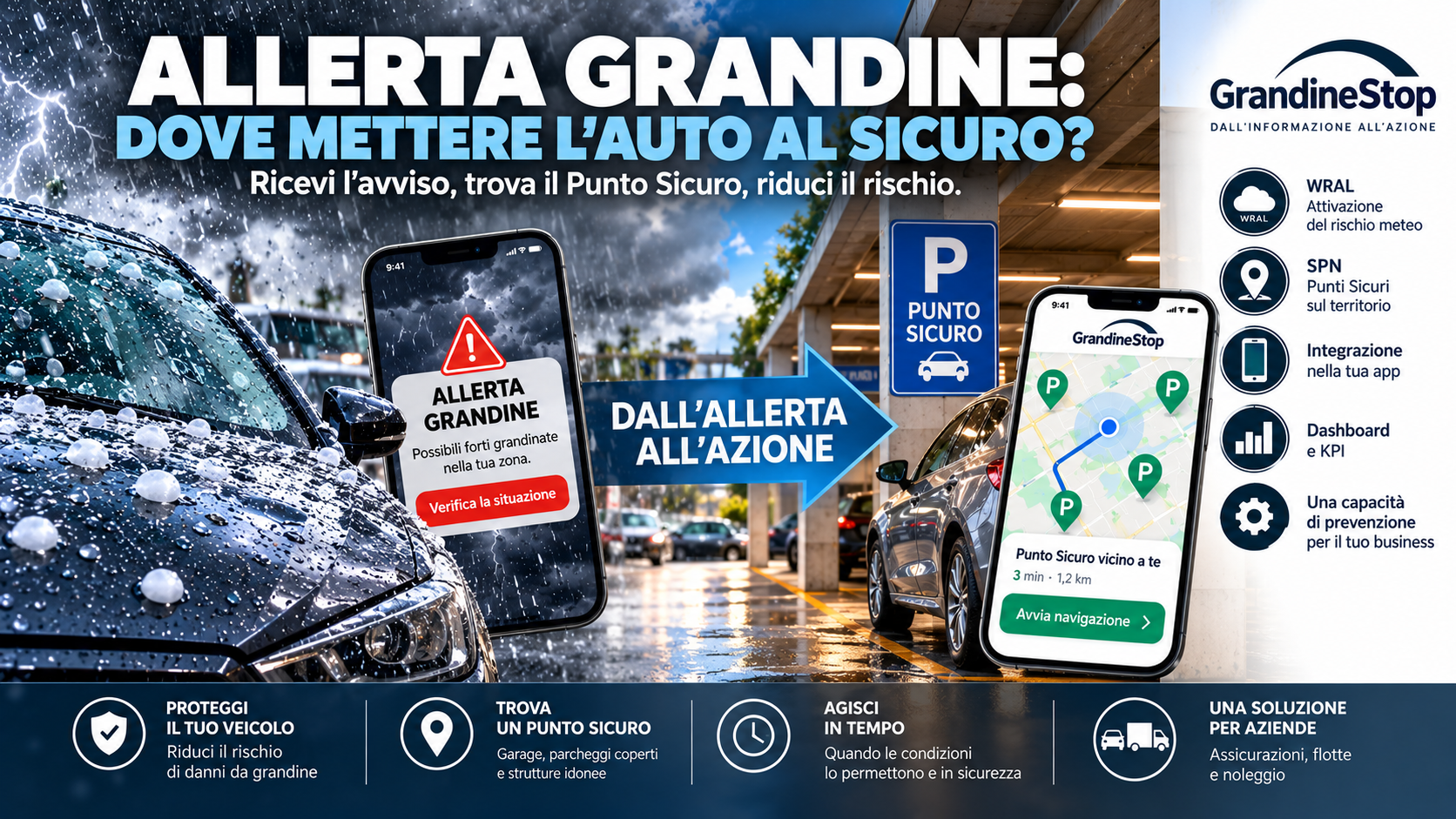 Allerta grandine: dove mettere l’auto al sicuro prima del temporale?