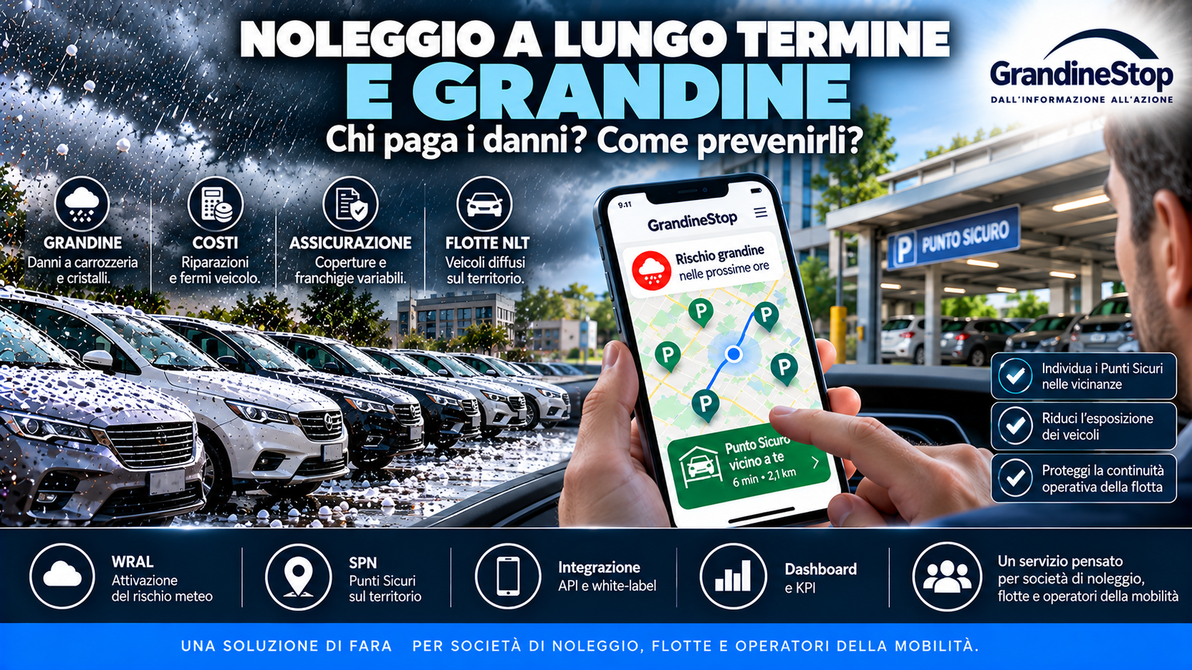 Noleggio a lungo termine e grandine: chi paga i danni e come prevenirli?